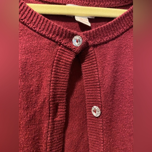Cat & Jack Girls Size 10/12 Burgundy Cardigan - Picture 4 of 7